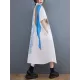 Artistic Retro Short Sleeves Loose Contrast Color Polka-Dot Lapel Collar Midi Shirt Dress Artistic Retro Short Sleeves Loose Contrast Color Polka-Dot Lapel Collar Midi Shirt Dress