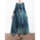 Artistic Retro 2 Pieces Printed Round-Neck Loose Maxi Dress Artistic Retro 2 Pieces Printed Round-Neck Loose Maxi Dress