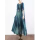 Artistic Retro 2 Pieces Printed Round-Neck Loose Maxi Dress Artistic Retro 2 Pieces Printed Round-Neck Loose Maxi Dress