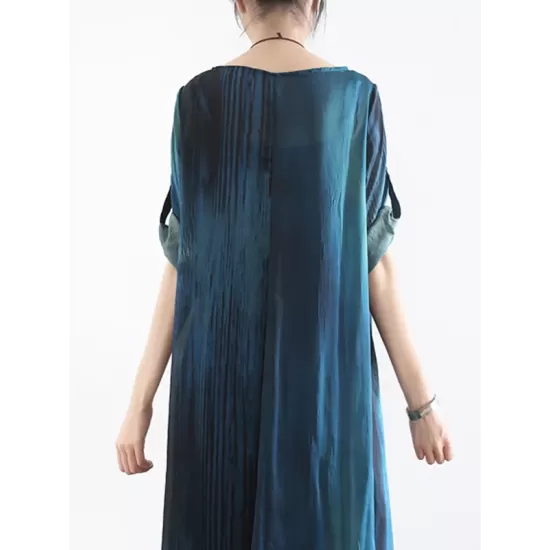 Artistic Retro 2 Pieces Printed Round-Neck Loose Maxi Dress Artistic Retro 2 Pieces Printed Round-Neck Loose Maxi Dress