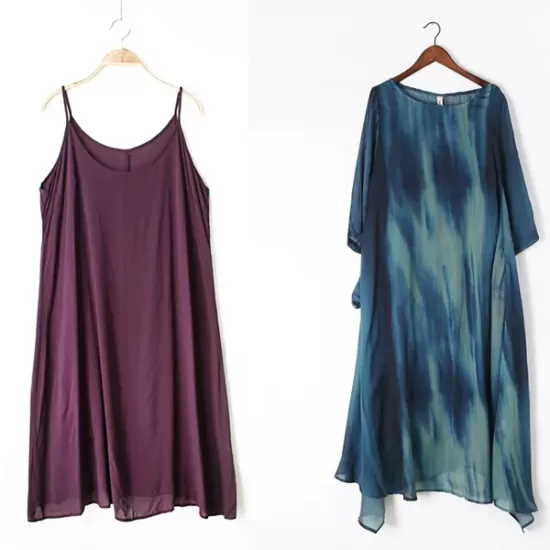 Artistic Retro 2 Pieces Printed Round-Neck Loose Maxi Dress Artistic Retro 2 Pieces Printed Round-Neck Loose Maxi Dress