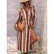 Vacation Loose Striped V-Neck Dress Vacation Loose Striped V-Neck Dress