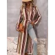 Vacation Loose Striped V-Neck Dress Vacation Loose Striped V-Neck Dress