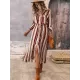 Vacation Loose Striped V-Neck Dress Vacation Loose Striped V-Neck Dress