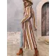 Vacation Loose Striped V-Neck Dress Vacation Loose Striped V-Neck Dress