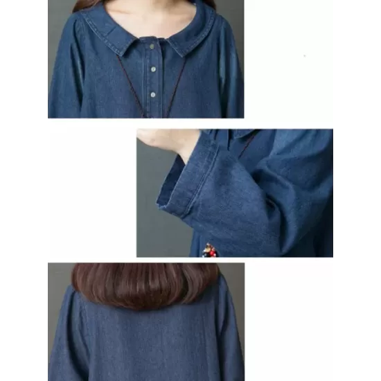 Loose Denim Shirt Maxi Dresses Loose Denim Shirt Maxi Dresses