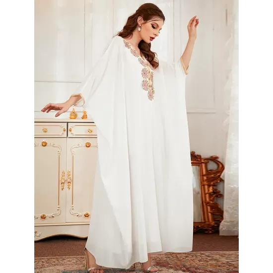 Vacation Loose Embroidered Solid Dress Vacation Loose Embroidered Solid Dress