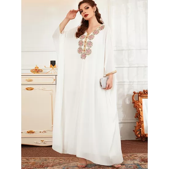 Vacation Loose Embroidered Solid Dress Vacation Loose Embroidered Solid Dress