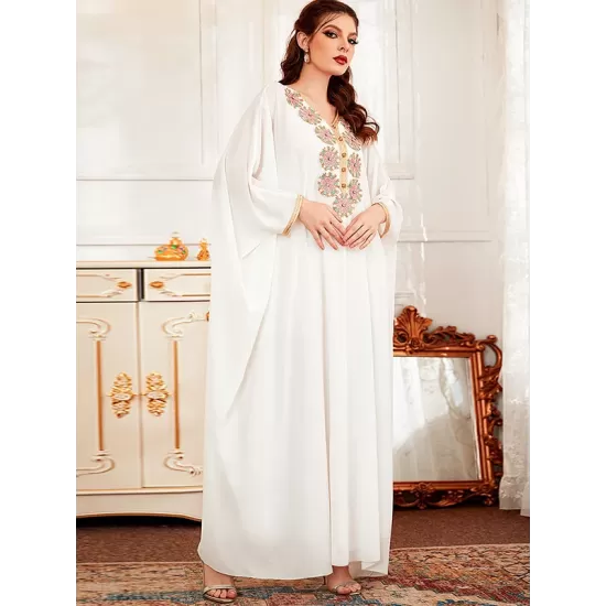 Vacation Loose Embroidered Solid Dress Vacation Loose Embroidered Solid Dress