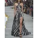 Printed Bandage Backless Sexy Maxi Dress Printed Bandage Backless Sexy Maxi Dress
