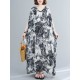 Ethnic Printed Vintage Plus Size V-Neck Loose Casual Dress Ethnic Printed Vintage Plus Size V-Neck Loose Casual Dress
