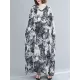Ethnic Printed Vintage Plus Size V-Neck Loose Casual Dress Ethnic Printed Vintage Plus Size V-Neck Loose Casual Dress