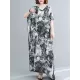 Ethnic Printed Vintage Plus Size V-Neck Loose Casual Dress Ethnic Printed Vintage Plus Size V-Neck Loose Casual Dress