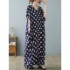 Urban Loose Batwing Sleeves Polka-Dot Printed A-Line Maxi Dress Urban Loose Batwing Sleeves Polka-Dot Printed A-Line Maxi Dress