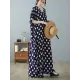 Urban Loose Batwing Sleeves Polka-Dot Printed A-Line Maxi Dress Urban Loose Batwing Sleeves Polka-Dot Printed A-Line Maxi Dress