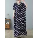 Urban Loose Batwing Sleeves Polka-Dot Printed A-Line Maxi Dress Urban Loose Batwing Sleeves Polka-Dot Printed A-Line Maxi Dress