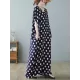 Urban Loose Batwing Sleeves Polka-Dot Printed A-Line Maxi Dress Urban Loose Batwing Sleeves Polka-Dot Printed A-Line Maxi Dress