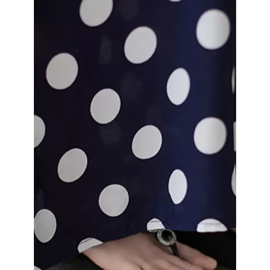 Urban Loose Batwing Sleeves Polka-Dot Printed A-Line Maxi Dress Urban Loose Batwing Sleeves Polka-Dot Printed A-Line Maxi Dress