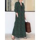 Vintage Printed Lapel Long Sleeve Shirt Maxi Dress Vintage Printed Lapel Long Sleeve Shirt Maxi Dress