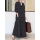 Vintage Printed Lapel Long Sleeve Shirt Maxi Dress Vintage Printed Lapel Long Sleeve Shirt Maxi Dress