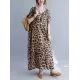 Loose Leopard V-Neck Batwing Sleeves Maxi Dress Loose Leopard V-Neck Batwing Sleeves Maxi Dress