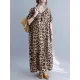 Loose Leopard V-Neck Batwing Sleeves Maxi Dress Loose Leopard V-Neck Batwing Sleeves Maxi Dress