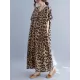 Loose Leopard V-Neck Batwing Sleeves Maxi Dress Loose Leopard V-Neck Batwing Sleeves Maxi Dress