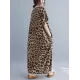 Loose Leopard V-Neck Batwing Sleeves Maxi Dress Loose Leopard V-Neck Batwing Sleeves Maxi Dress