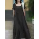 Simple Solid Color U-Neck Pleated Short Sleeves Maxi Dress Simple Solid Color U-Neck Pleated Short Sleeves Maxi Dress