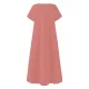 Simple Solid Color U-Neck Pleated Short Sleeves Maxi Dress Simple Solid Color U-Neck Pleated Short Sleeves Maxi Dress