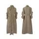 Original Loose Long Sleeves Tied Pleated Falbala Solid Color V-Neck Maxi Dresses Original Loose Long Sleeves Tied Pleated Falbala Solid Color V-Neck Maxi Dresses
