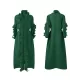 Original Loose Long Sleeves Tied Pleated Falbala Solid Color V-Neck Maxi Dresses Original Loose Long Sleeves Tied Pleated Falbala Solid Color V-Neck Maxi Dresses