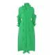Original Loose Long Sleeves Tied Pleated Falbala Solid Color V-Neck Maxi Dresses Original Loose Long Sleeves Tied Pleated Falbala Solid Color V-Neck Maxi Dresses