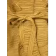 Original Loose Long Sleeves Tied Pleated Falbala Solid Color V-Neck Maxi Dresses Original Loose Long Sleeves Tied Pleated Falbala Solid Color V-Neck Maxi Dresses