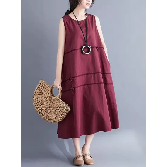 Casual Sleeveless A-line Long dress Casual Sleeveless A-line Long dress