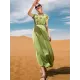 Vintage Loose Solid Color Round-Neck Midi Dress Vintage Loose Solid Color Round-Neck Midi Dress