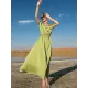 Vintage Loose Solid Color Round-Neck Midi Dress Vintage Loose Solid Color Round-Neck Midi Dress
