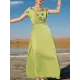 Vintage Loose Solid Color Round-Neck Midi Dress Vintage Loose Solid Color Round-Neck Midi Dress