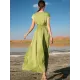 Vintage Loose Solid Color Round-Neck Midi Dress Vintage Loose Solid Color Round-Neck Midi Dress