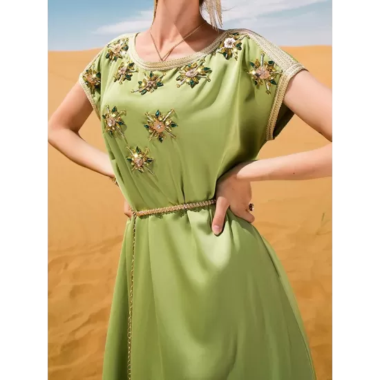 Vintage Loose Solid Color Round-Neck Midi Dress Vintage Loose Solid Color Round-Neck Midi Dress