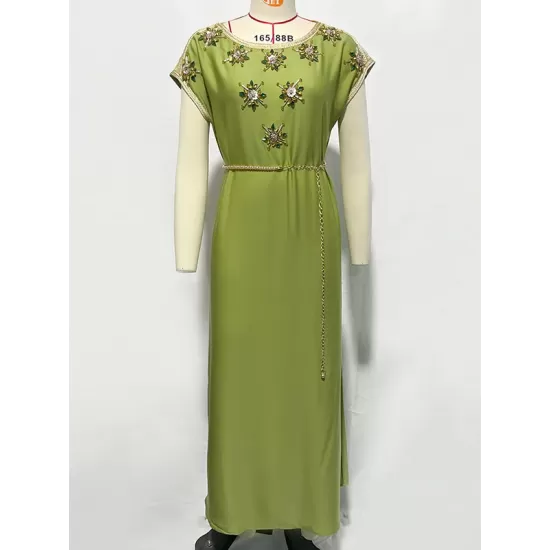 Vintage Loose Solid Color Round-Neck Midi Dress Vintage Loose Solid Color Round-Neck Midi Dress