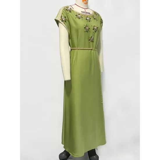 Vintage Loose Solid Color Round-Neck Midi Dress Vintage Loose Solid Color Round-Neck Midi Dress