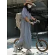Casual Short Sleeves Solid Color Round-Neck Maxi Dress Casual Short Sleeves Solid Color Round-Neck Maxi Dress