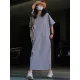 Casual Short Sleeves Solid Color Round-Neck Maxi Dress Casual Short Sleeves Solid Color Round-Neck Maxi Dress