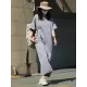 Casual Short Sleeves Solid Color Round-Neck Maxi Dress Casual Short Sleeves Solid Color Round-Neck Maxi Dress