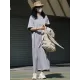 Casual Short Sleeves Solid Color Round-Neck Maxi Dress Casual Short Sleeves Solid Color Round-Neck Maxi Dress