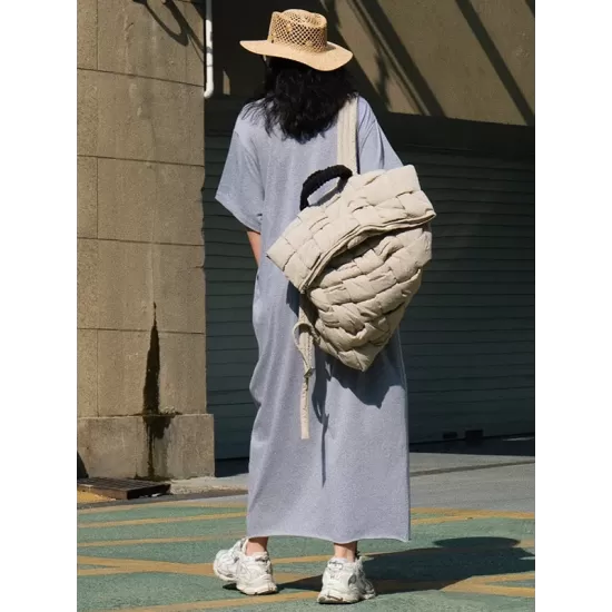 Casual Short Sleeves Solid Color Round-Neck Maxi Dress Casual Short Sleeves Solid Color Round-Neck Maxi Dress
