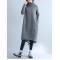 High Collar Fleeced Long Dress