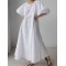 Original Bishop Sleeve Solid Color Midi Dress