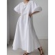 Original Bishop Sleeve Solid Color Midi Dress Original Bishop Sleeve Solid Color Midi Dress